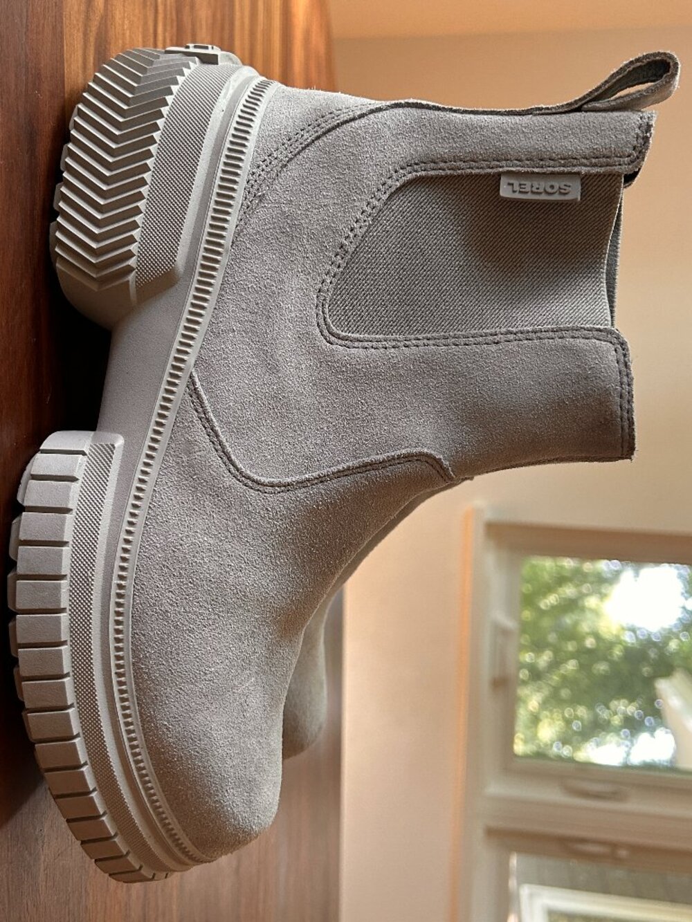 SOREL ONA Ave Waterproof Suede Chelsea Boots Cool Grey